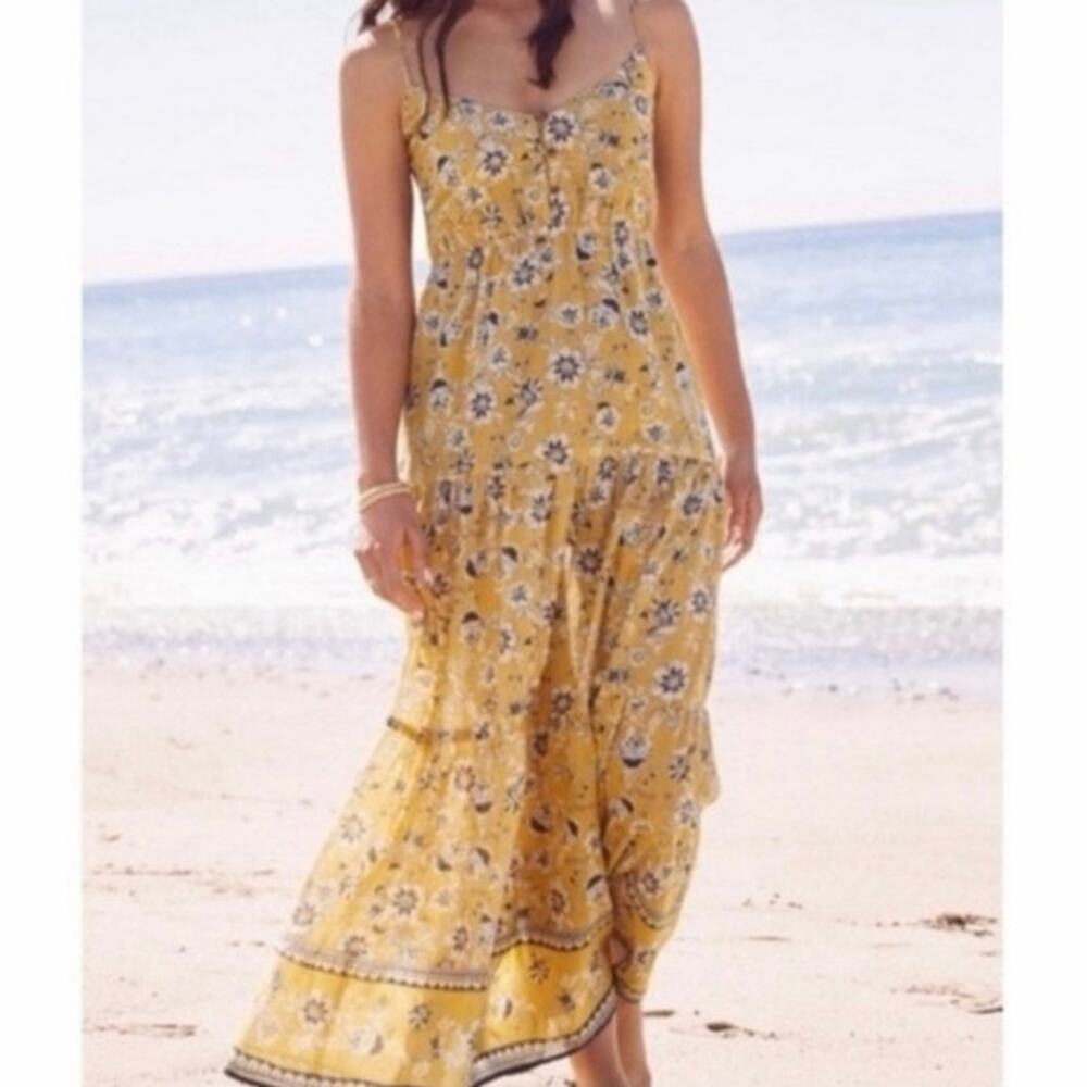 Evereve collette cotton maxi dress medium